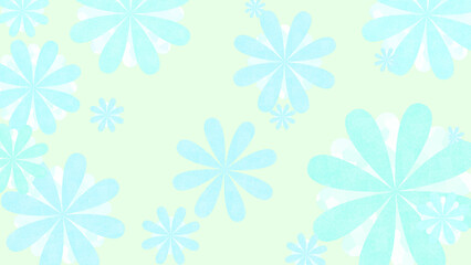 爽やかな水色の花が広がる可愛らしい壁紙イラスト