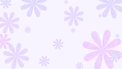 柔らかい薄紫色の花が広がる優しい雰囲気の壁紙イラスト