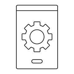 Mobile Settings Line Icon of Settings & Control Panel Icon Set