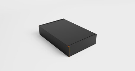 Closed Black Mailer Packaging Box Mockup