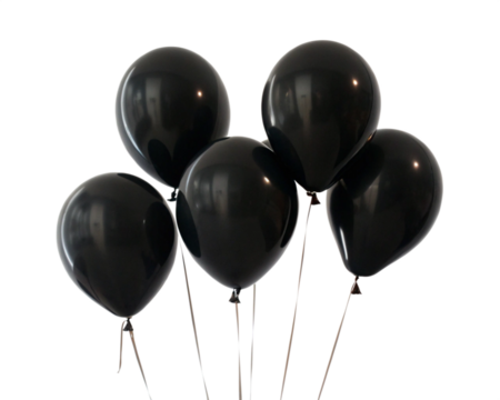 black balloons isolated, cut-out