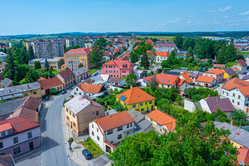Fototapeta premium Skyline of Czech town Dacice