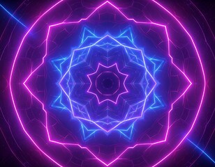 Abstract neon mandala design