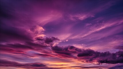 Surreal Vibrant Sunset Sky with Magenta and Orange Clouds
