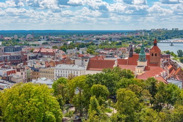 Obraz premium Panorama view of Grudziadz town in Poland