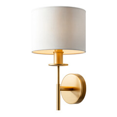 Elegant Gold Wall Lamp with White Fabric Shade