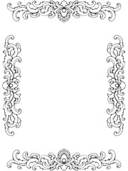set frame with floral ornament