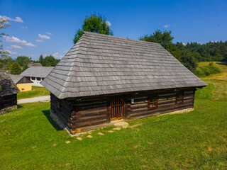 Traditional architecture at Slovak Village Museum in Martin, Slo