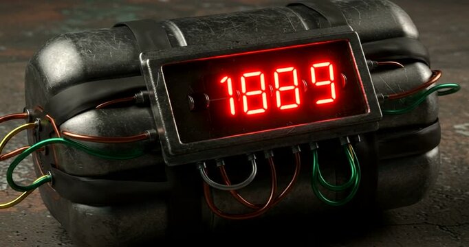 Realistic bomb device with digital timer display