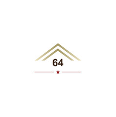 two-story house number logo vector icon template