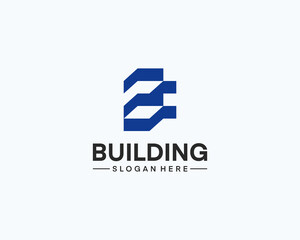 Letter E building logo