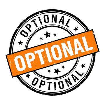 Orange optional stamp isolated on transparent background