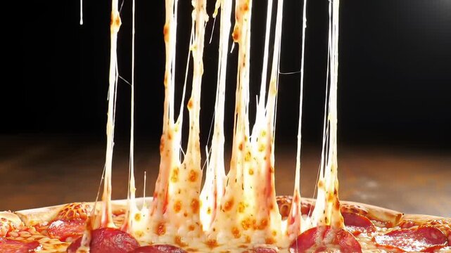 Melted Cheese Pizza with Delicious Food.