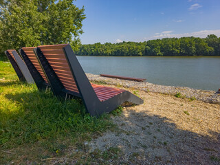 Danube river passing Komarno in Slovakia
