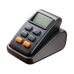 Obraz premium Modern electronic payment terminal with buttons and screen isolated on transparent background