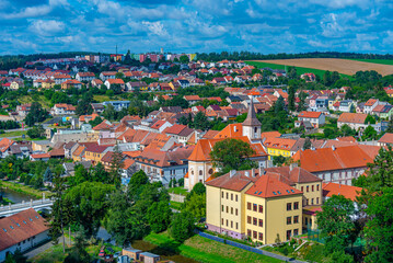 Obraz premium Panorama view of Namest nad Oslavou castle, Czech republic