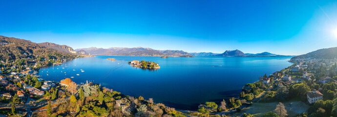 Panorama view of Italian town Stresa
