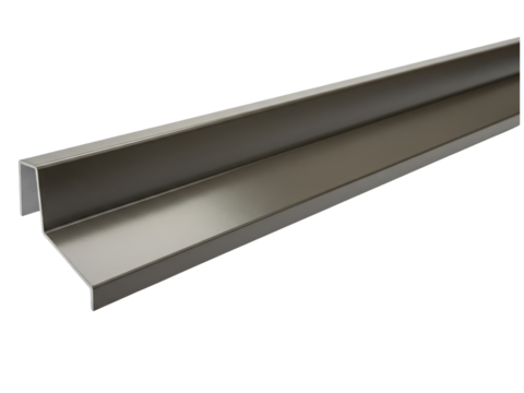 Extruded metal angle profile for building and renovation projects on a transparent background