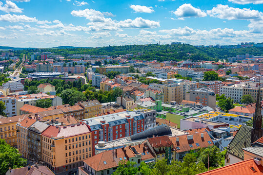 Panorama view of residential district of Brno, Czech republic - Powered by Adobe