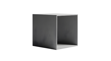 Geometric paper cube isolated on transparent background with origami style