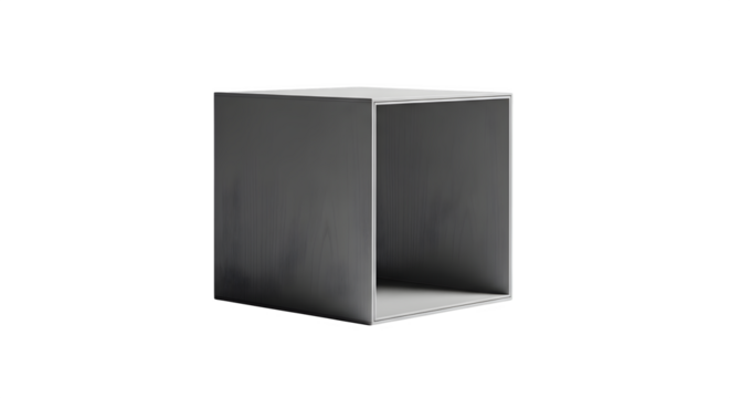 Geometric paper cube isolated on transparent background with origami style