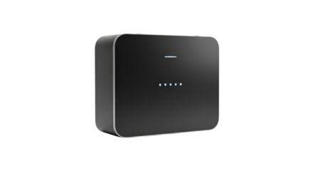 Wireless router isolated on transparent background for home or office internet