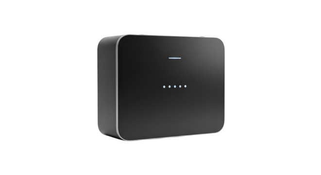 Wireless router isolated on transparent background for home or office internet