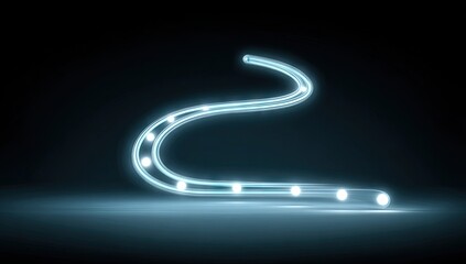 Naklejka premium Glowing Abstract Curve on Dark Background