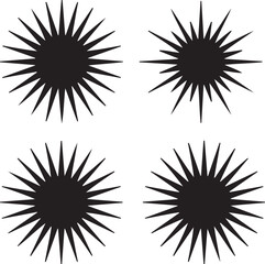 Fototapeta premium Radiant Sunbursts A Collection of Star Shapes on Transparent Backgrounds for Creative Projects