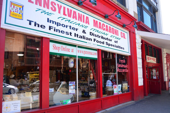 A store specializing in Italian groceries and cuisine stands in Pittsburgh&rsquo;s Strip district since 1902