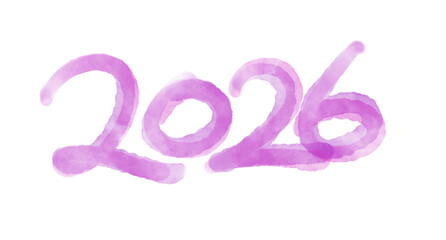 Watercolor Hand Painted 2026 Typography