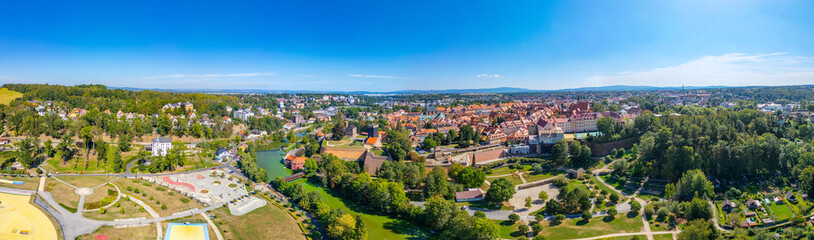 Obraz premium Cityscape of Cheb with castle in Czech republic