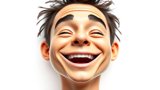 passionwith a cheerful face 3D on a white background.