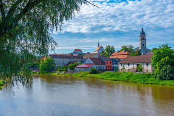 Naklejka premium Dolni Kounice behind Jihlava river in Czech republic