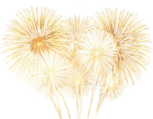 Obraz premium Golden Fireworks Burst for Diwali Festival Celebration, isolated on transparent background PNG