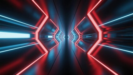 Neon tunnel corridor