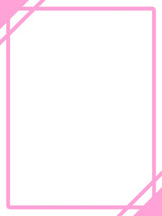 縦フレーム2,ピンク,枠,デザイン,カード,インフォメーション,三角,メッセージ,伝言,告知,お知らせ,メモ,コメント,広告,シンプル,直線的,囲み