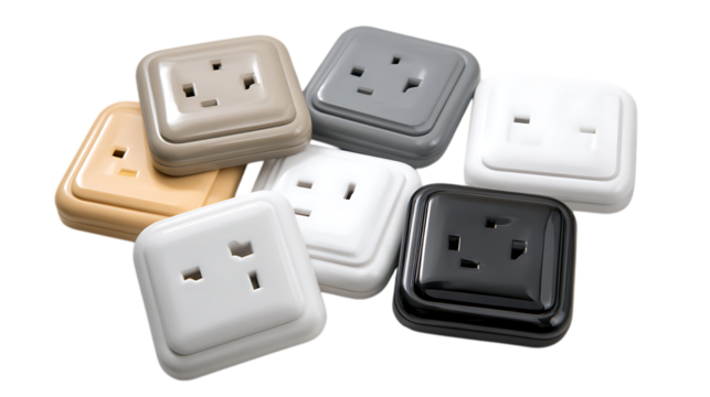electrical outlet on white background