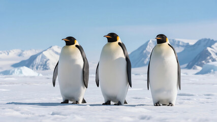 Obraz premium group of emperor penguins