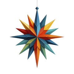 Multi colored starburst ornament with sparkling detail holiday decoration