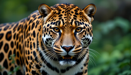 Obraz premium close up of a jaguar close up of a leopard jaguar in zoo beautiful view and seen beautiful background and wallpaper hd picture 