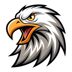 Vector Eagle Mascot with Aggressive Features, Smooth Shading, and Clean Contour Lines