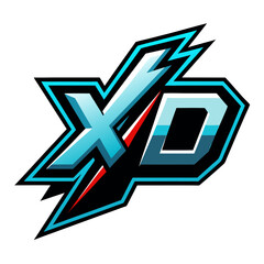 Slanted "X" and "D" Lettermark with Glowing Stroke Outlines and Tech-Inspired Styling