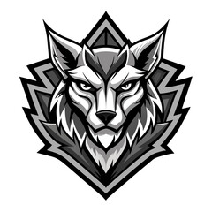 Monochrome Animal Emblem with Sharp Symmetry and Bold Shadows