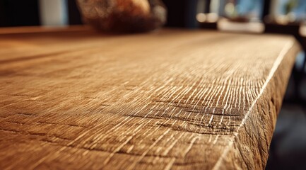 Close-up rustic wooden table top