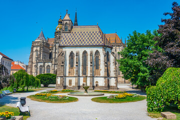 Fototapeta premium Saint Elisabeth cathedral and Saint Michael chapel in Kosice, Sl