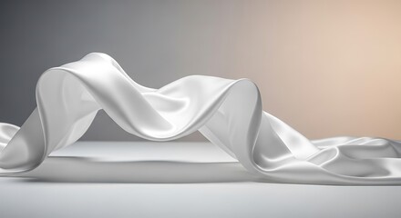 Elegant White Fabric Drape Over Smooth Surface