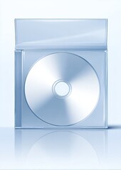 Light-blue CD case with disc