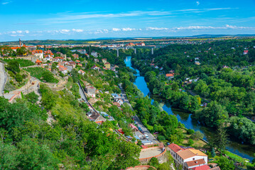 Panorama of Dyje river passing through Znojmo, Czech republic