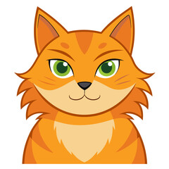Orange Cat Badge with Minimal Detailing and Smug Expression